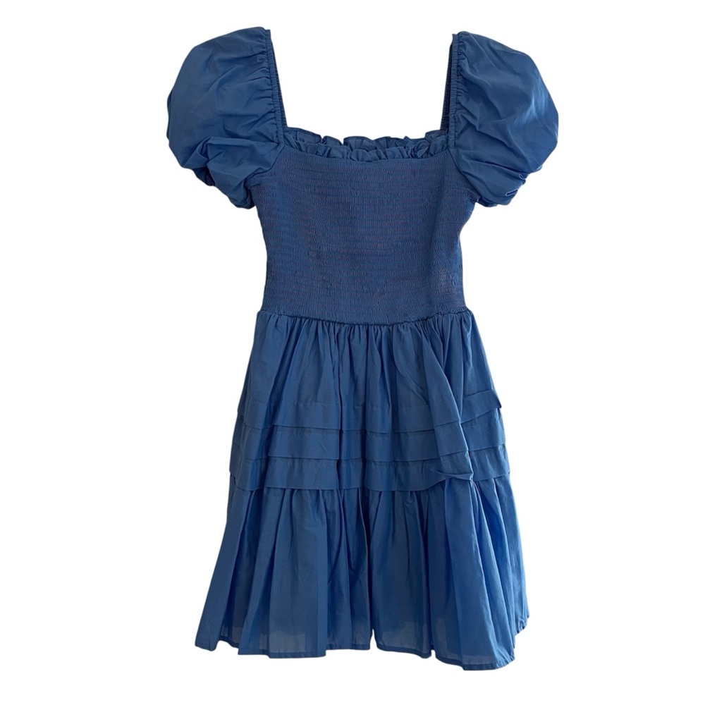 B Darlin Blue Puff Sleeve Mini Dress Sz 1/2 Juniors NWT